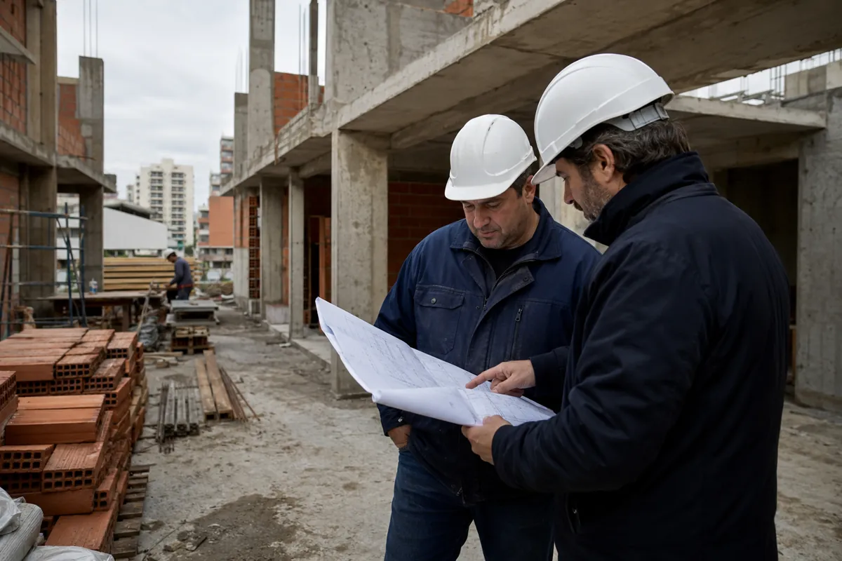 Dirección técnica durante una inspección de obra