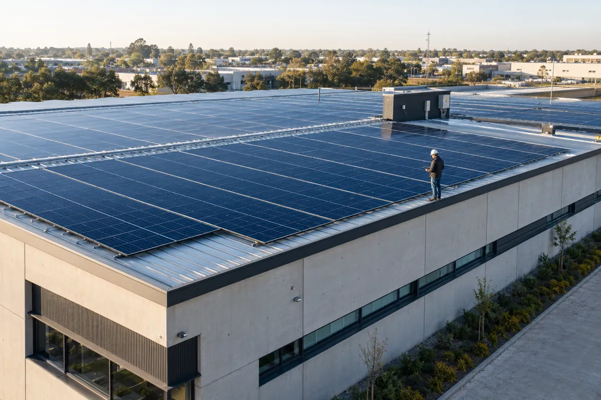 Sistema fotovoltaico integrado a un edificio técnico