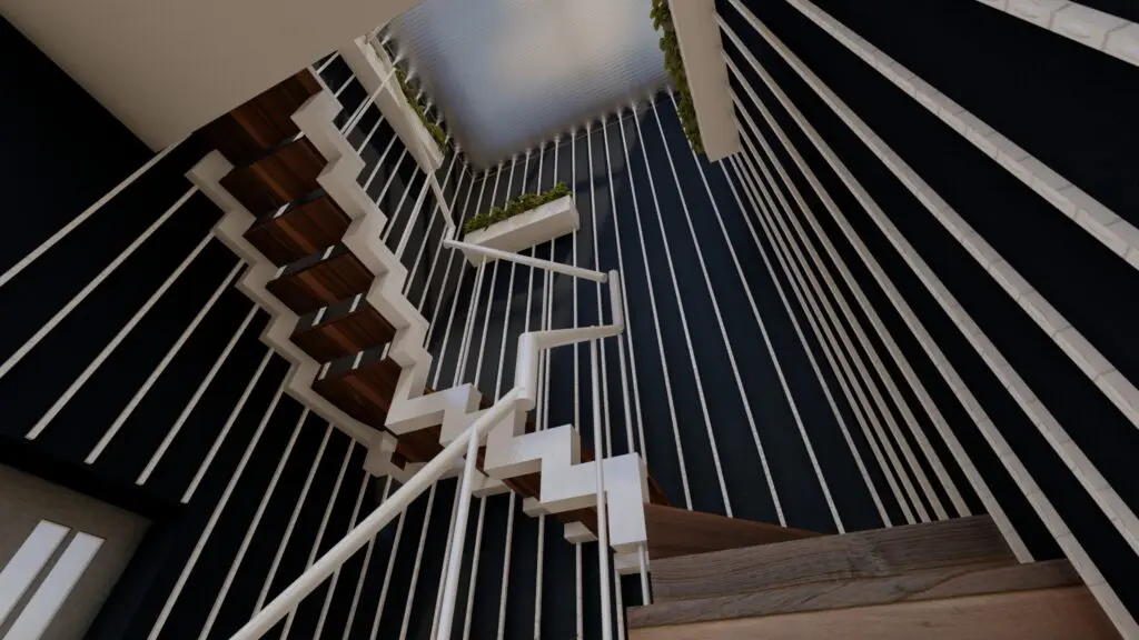 Proyecto de reforma residencial con escalera iluminada en Tigre